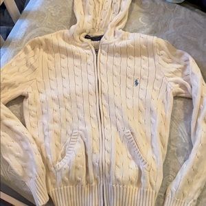 Cream knitted zip-up